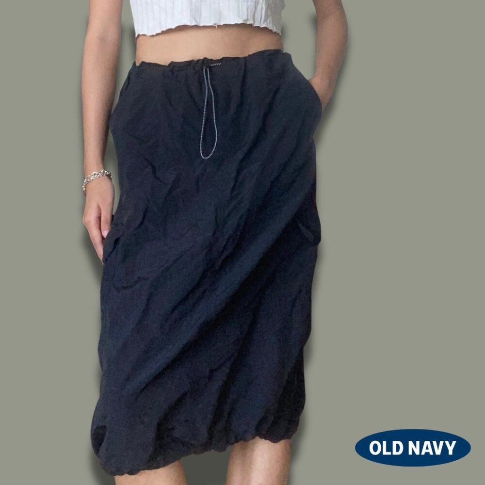 Ruched Cargo Midi Skirt